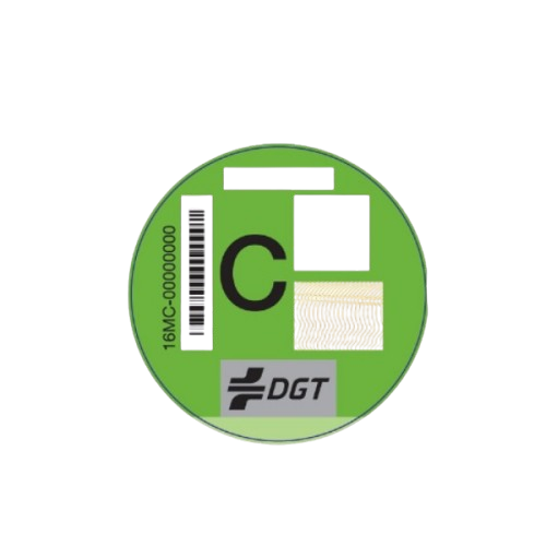 Pegatina de emisiones para el coche C, distintivo digital de la DGT