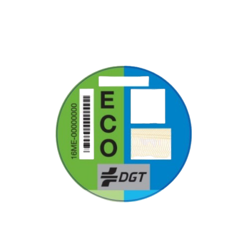 Pegatina de emisiones para el coche ECO, distintivo ambiental de la DGT